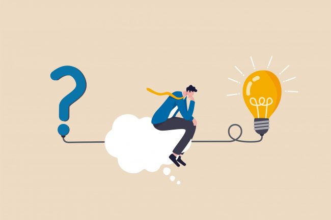 Illustration of man thinking.